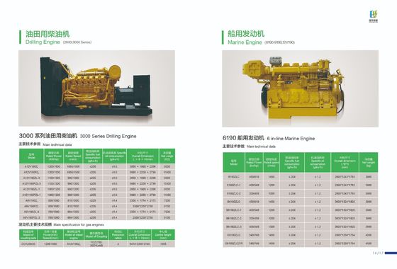 Motore per imbarcazioni da 200-300 CV B6190 G6190 Jichai Jinan per e cilindro di raffreddamento raffreddato ad acqua