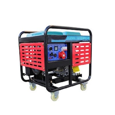 Generatore portatile a diesel a doppia tensione silenzioso/a telaio aperto a 12 kW raffreddato ad aria per terra