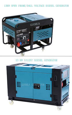 Generatore portatile diesel a 2 cilindri con raffreddamento ad aria da 13 kW a 4 tempi su richiesta personalizzata