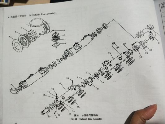 Trasporto fluido sull'acqua con 6 cilindri di pompaggio di sabbia e parti del motore