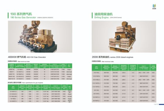 Fonte di gas Gas 500kw Generatore di gas naturale piccolo G12V190zldt-2 con tecnologia avanzata