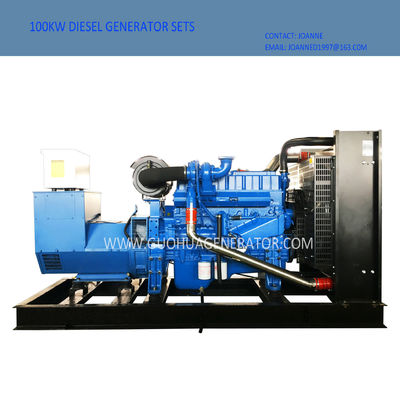 Generatore diesel da 100 kW senza spazzole Genset raffreddato ad acqua con serbatoio di combustibile base Y100
